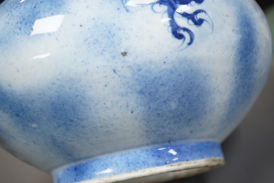 A Chinese blue and white ‘dragon’ bottle vase, 19th century
